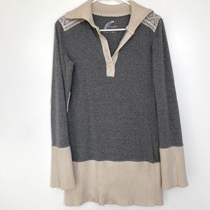 Free People Long Sleeve Shirt with Sweater Detail